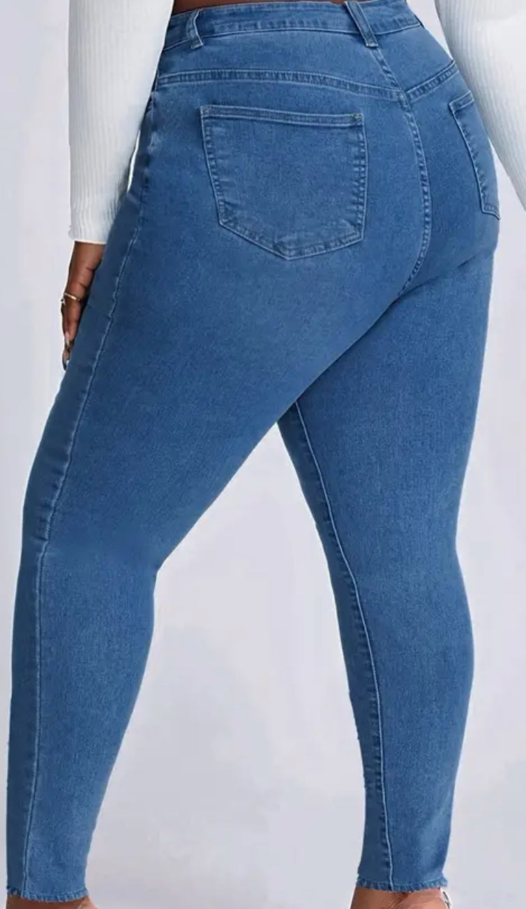 Sliced Plus Size Jeans