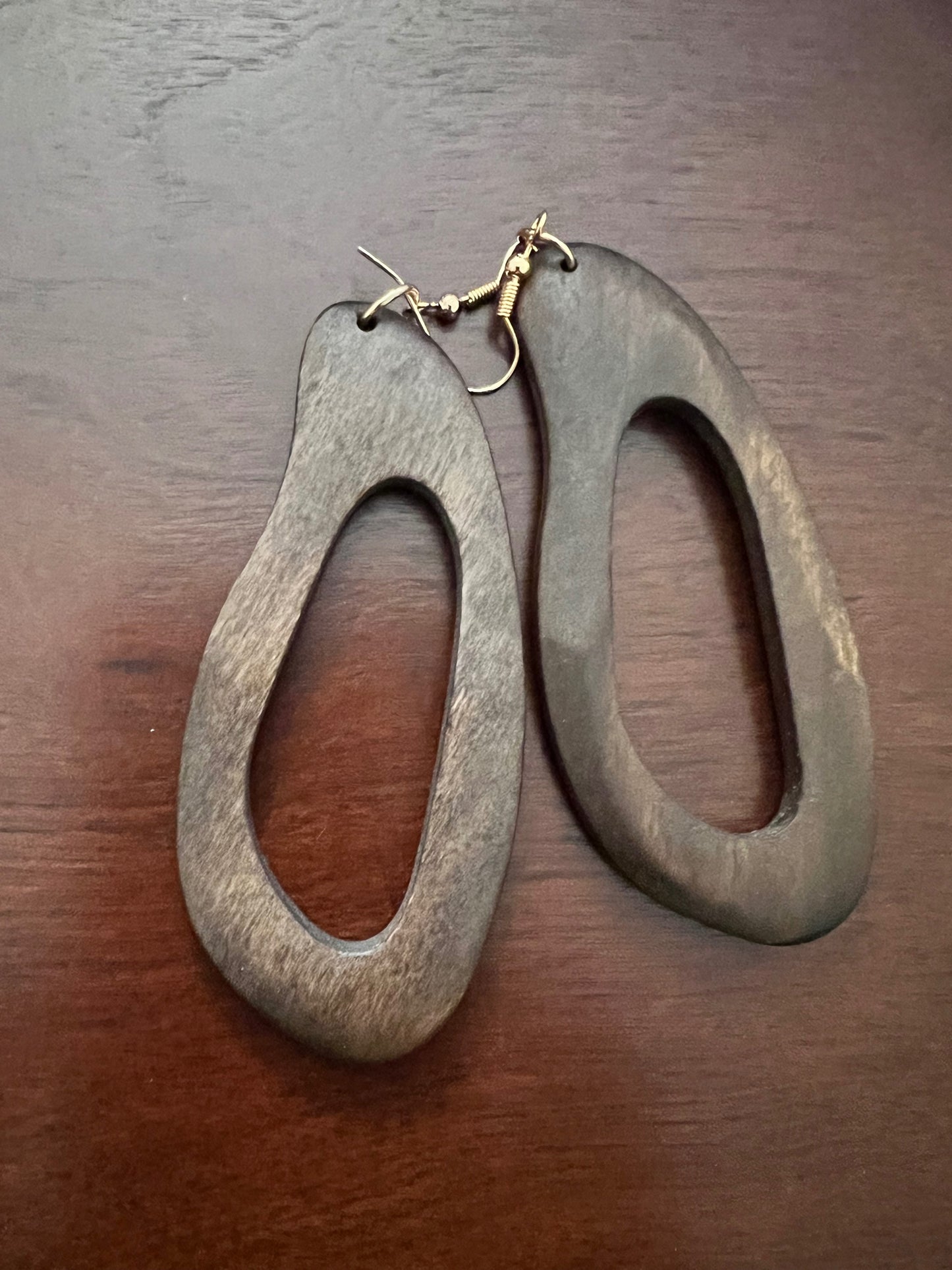 Oblong Wooden Earrings