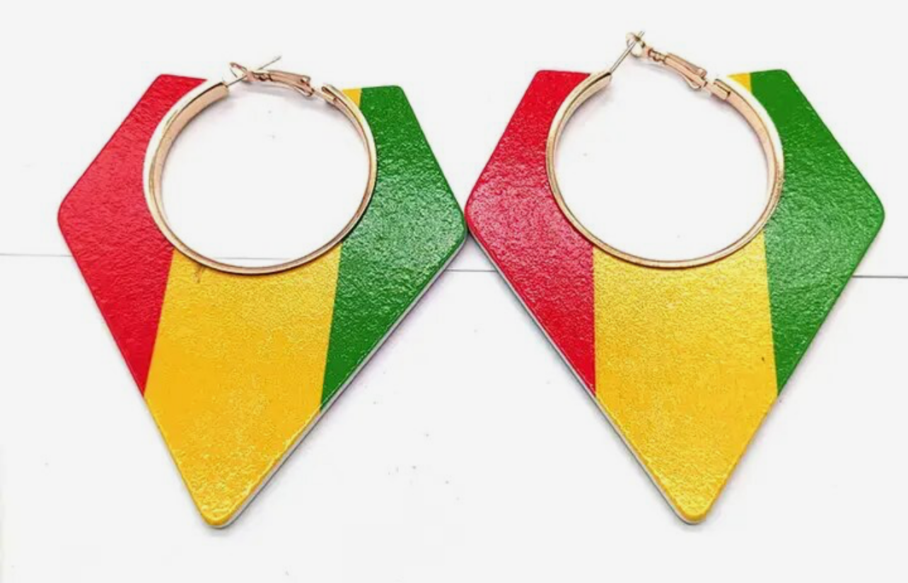 Tricolor Wooden Earrings