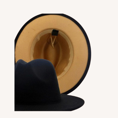 Bossed Up Fedora Black and Khaki