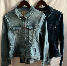 Load image into Gallery viewer, Double Tail Denim Ruffle Jacket