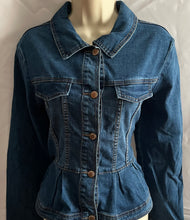 Load image into Gallery viewer, Double Tail Denim Ruffle Jacket