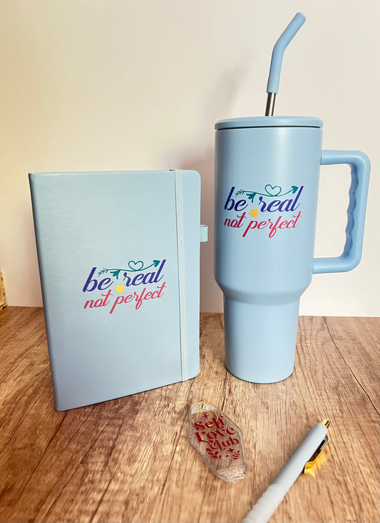 Be Real Not Perfect Tumbler and Journal Set