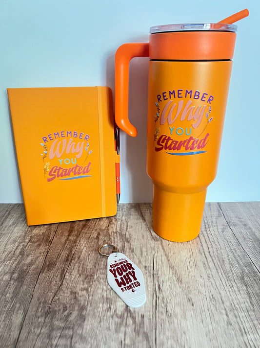 Remember Why You Started Tumbler and Journal Set