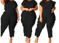 Brunch Vibes Two Piece Ruffled Pants Set