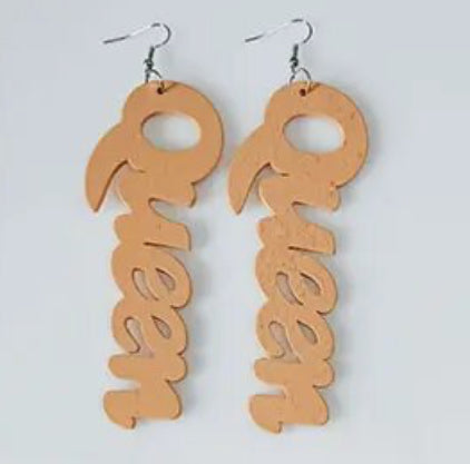 Wooden Queen Earrings