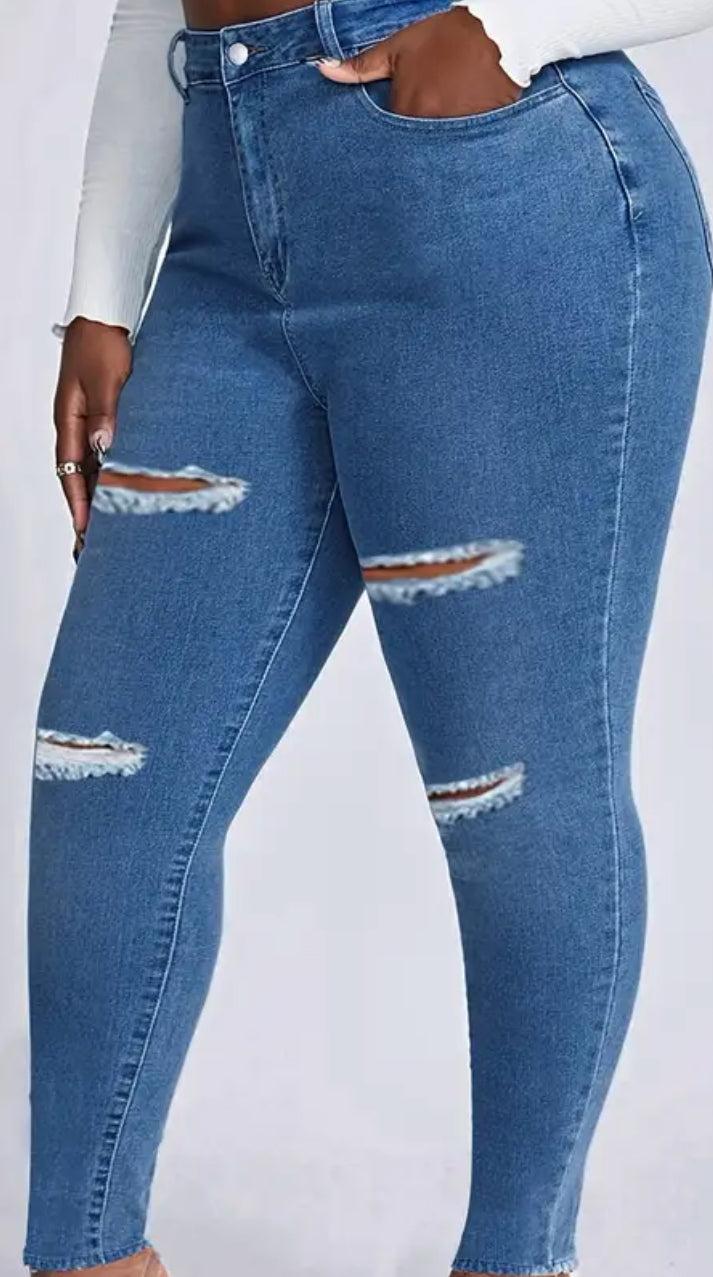Sliced Plus Size Jeans