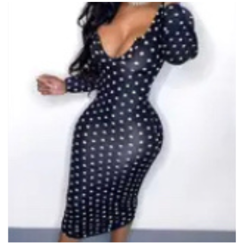 Dotted Vneck Dress