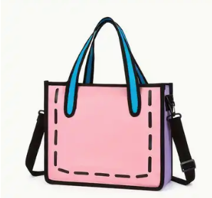 Cosmic Canvas 2D Cartoon Purse