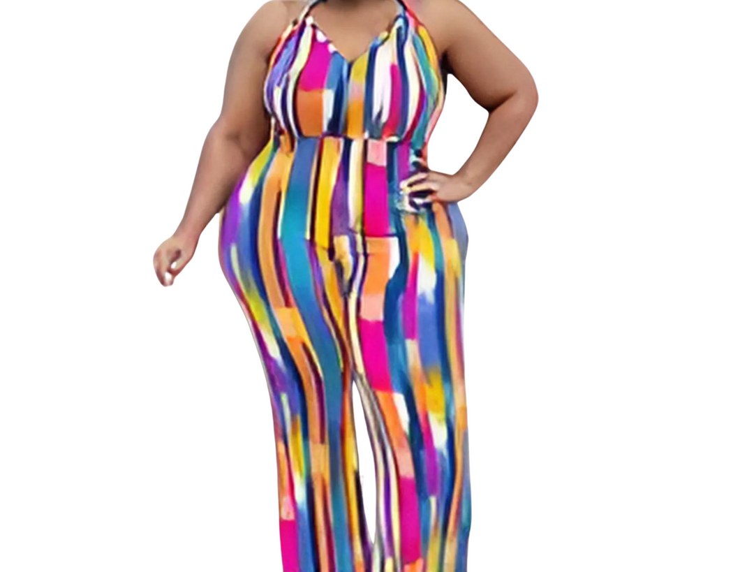 Colorblock Halter Jumpsuit