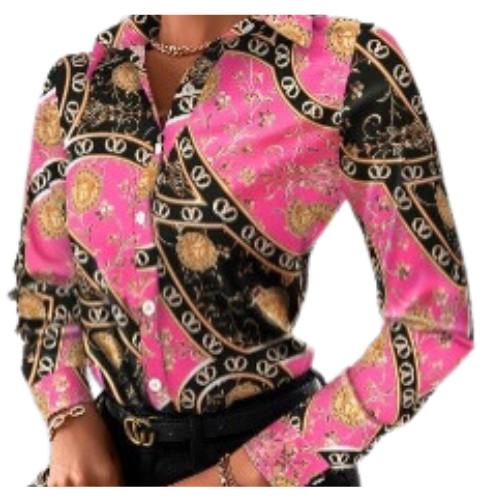 Chain Reaction Faux Silk Blouse