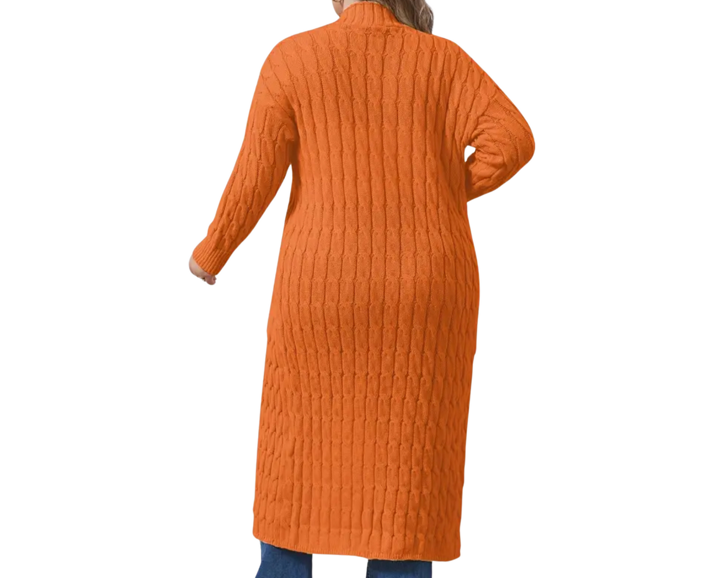Orange Cozy Knit  Cardigan