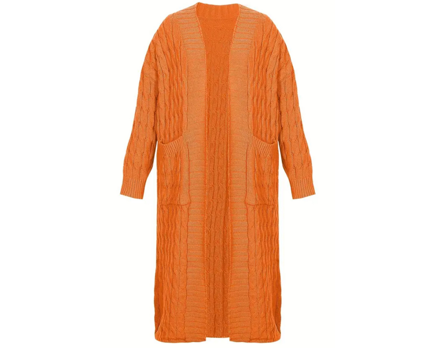 Orange Cozy Knit  Cardigan
