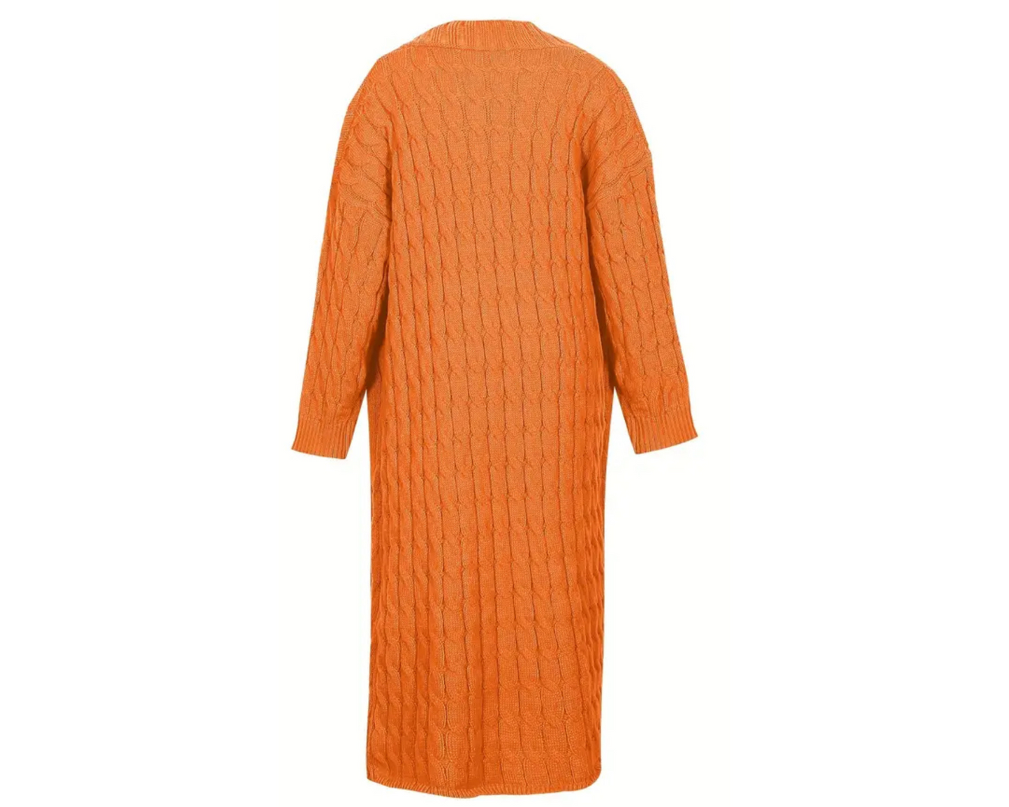 Orange Cozy Knit  Cardigan