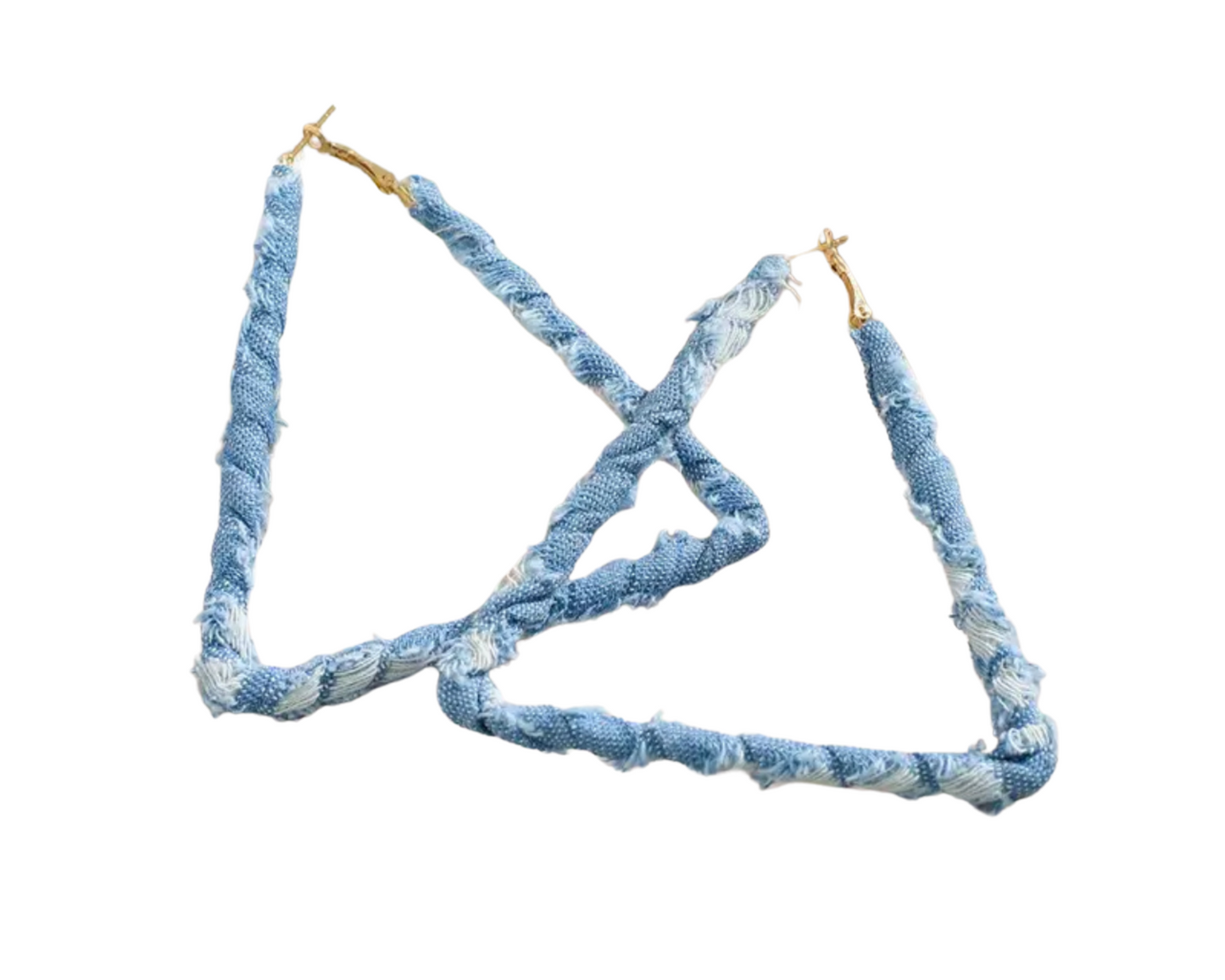 Geo Denim Earrings