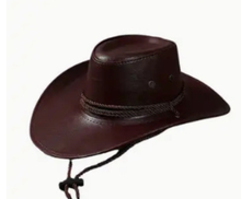 Load image into Gallery viewer, Faux leather Western Hat
