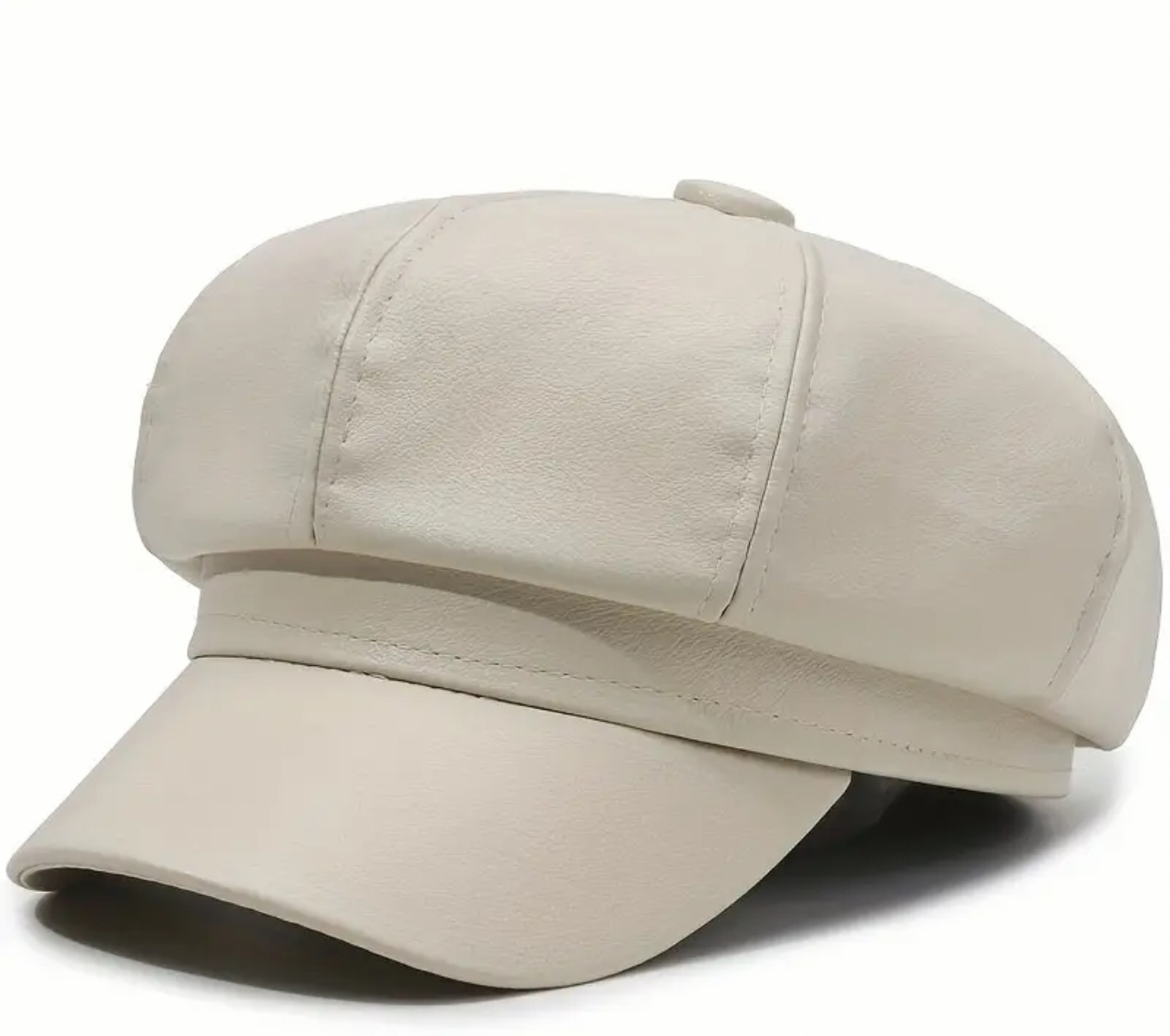 Faux Leather Cabbie Hat