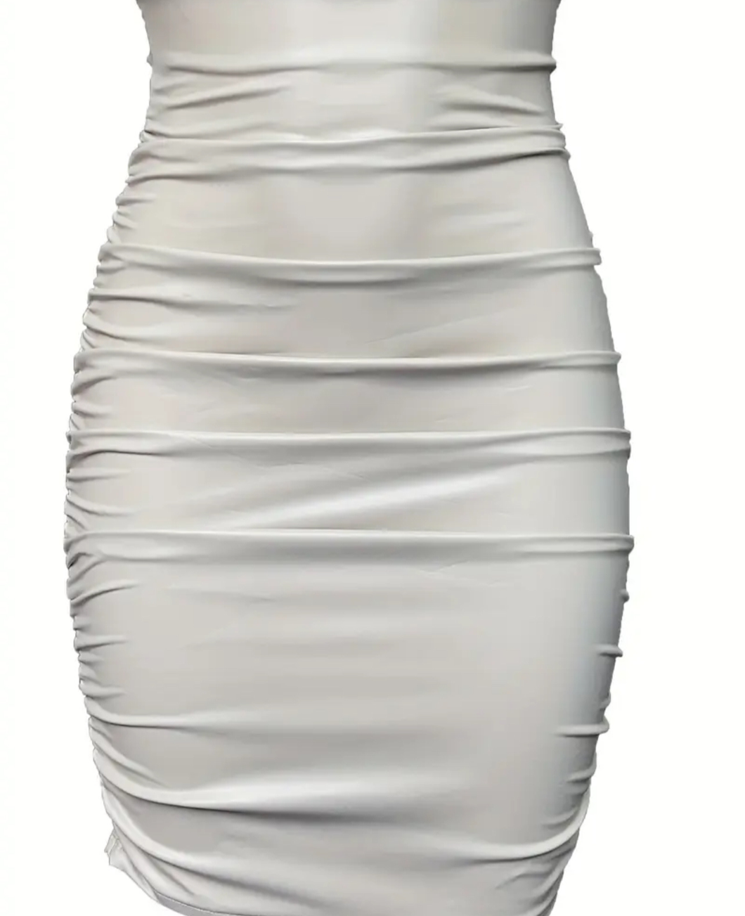 FAUX LEATHER SCRUNCH SKIRT