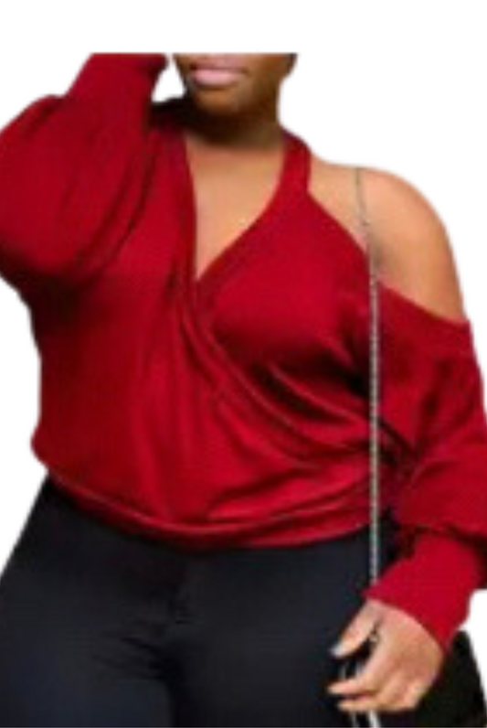 Cold Shoulder Crossover Top