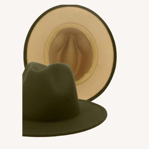 Bossed Up Fedora Olive and Khaki