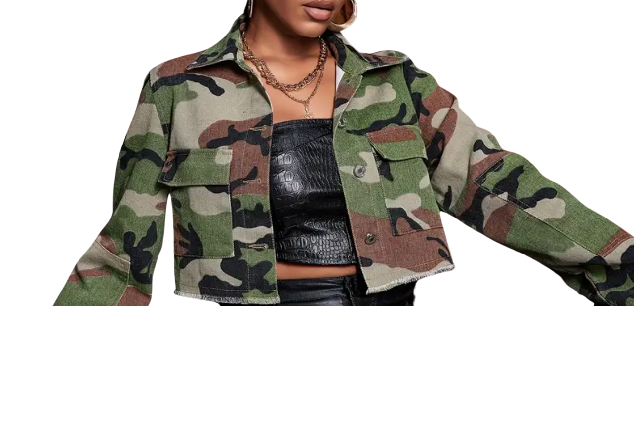 Camouflage Plus Crop Jacket