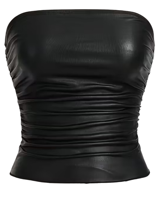 Faux Leather Crop Top