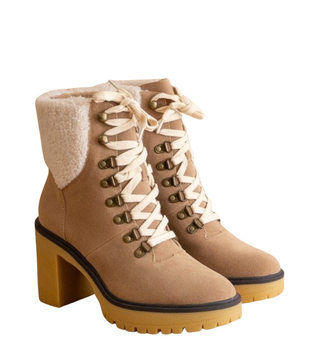 Khaki Shearling Boot