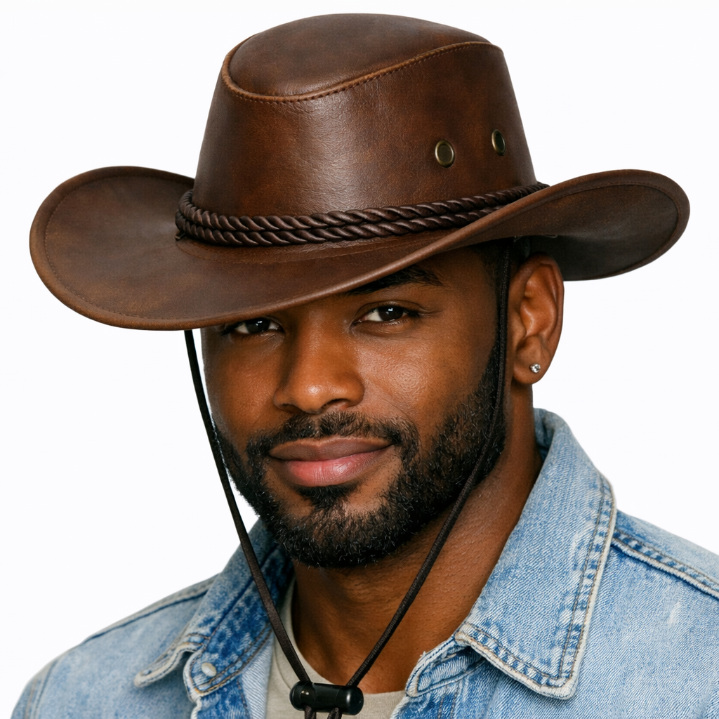 Unisex Faux leather Western Hat