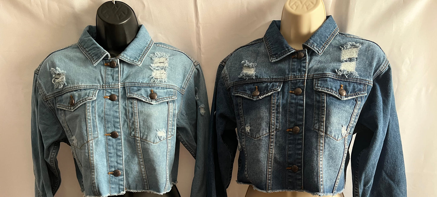 Crop denim jacket