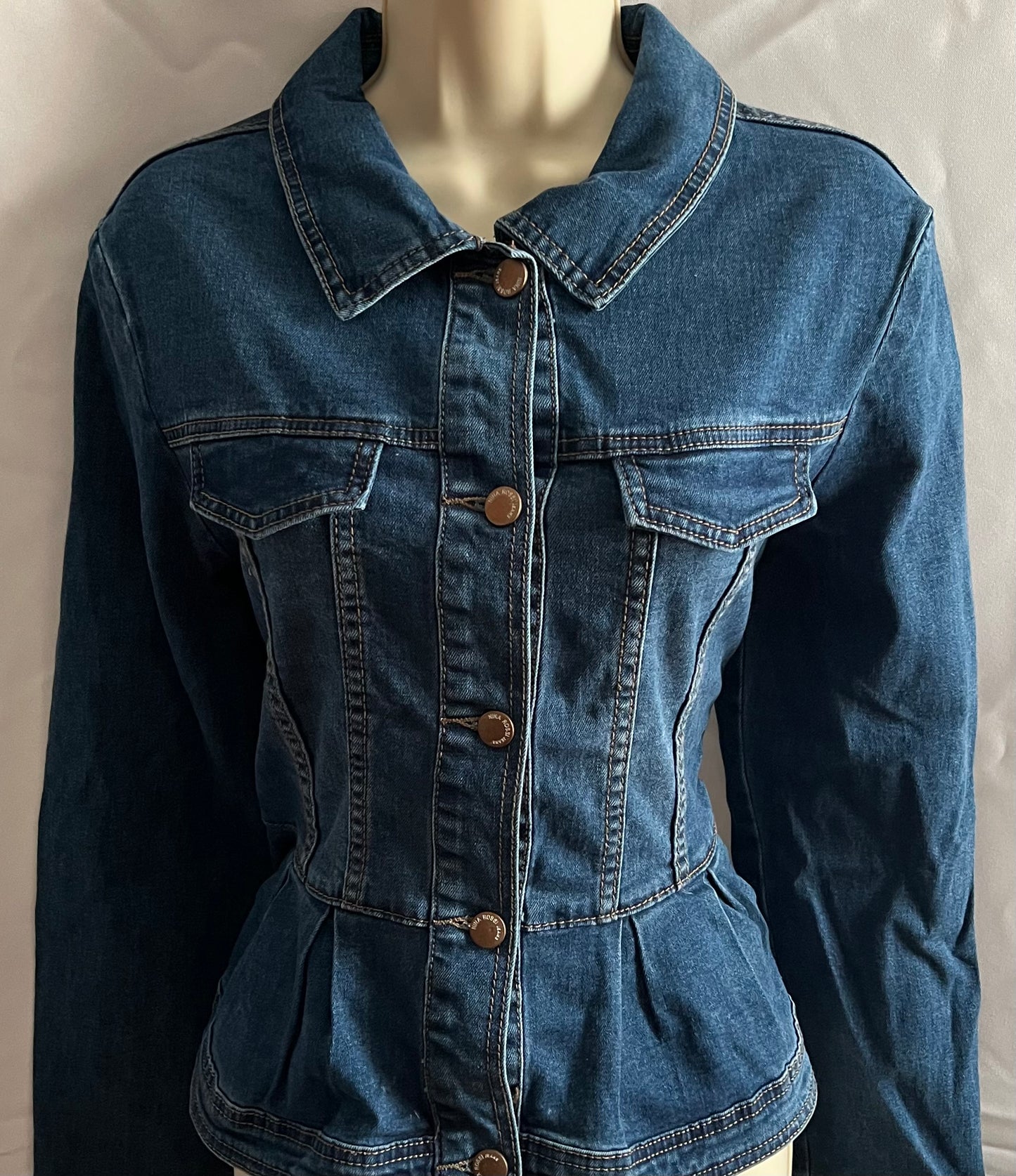 Double Tail Denim Ruffle Jacket