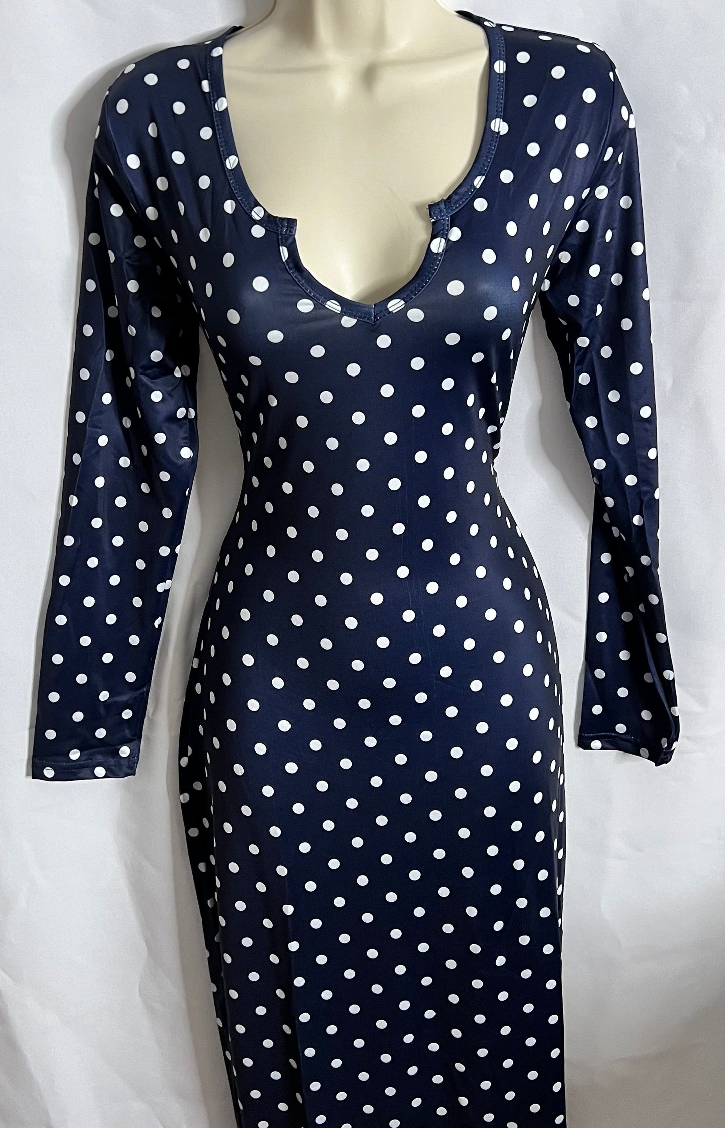 Dotted Vneck Dress
