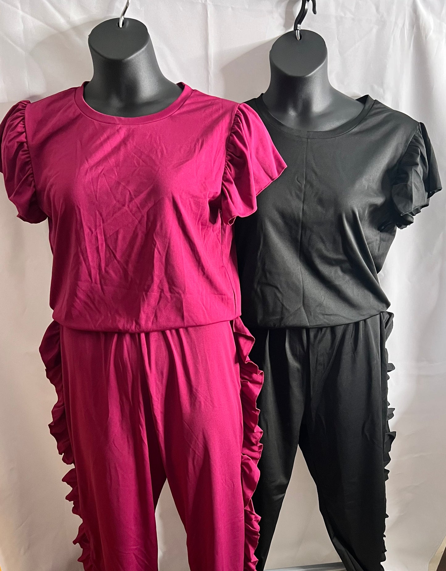 Brunch Vibes Two Piece Ruffled Pants Set